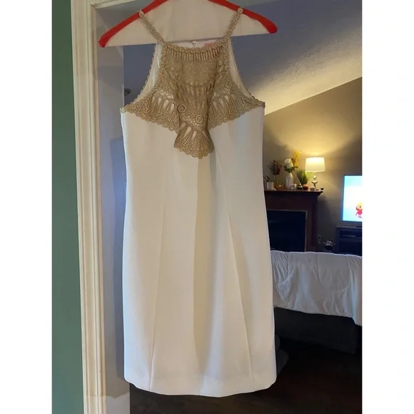 Lilly Pulitzer | Dresses | Lilly Pulitzer Gold And White Dress | Poshmark